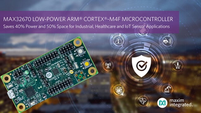 Maxim Integrated߶ȿɿArm Cortex-M4F΢ṩҵ͹ġСߴ磬ڹҵIoT