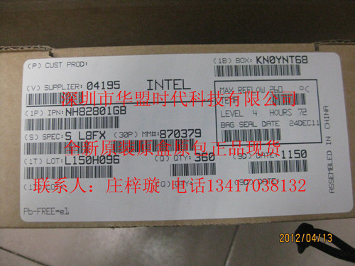 进口电脑配件NH82801GBSL8FXINTEL12全新原装原厂原包原盒原编带现货
