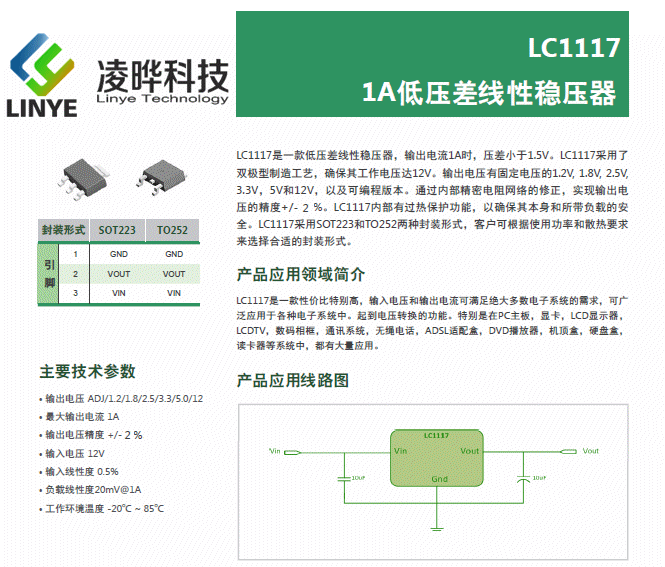 Ӧ  LC1117  LEADCHIP  SOT223  ѹ ȫԭװ