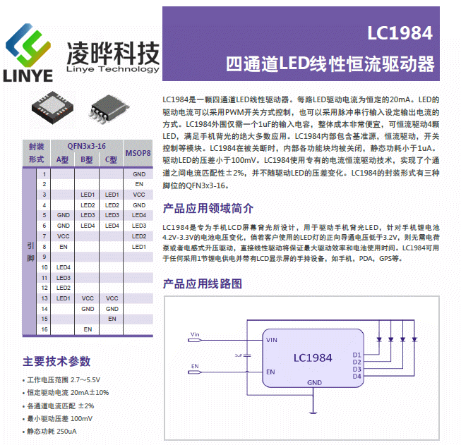 供应 LC1984 LEADCHIP QFN 驱动器 全新原装