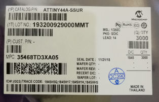 ATTINY44A-SSUR Microchip ATTINY44A-SSUR Microchip