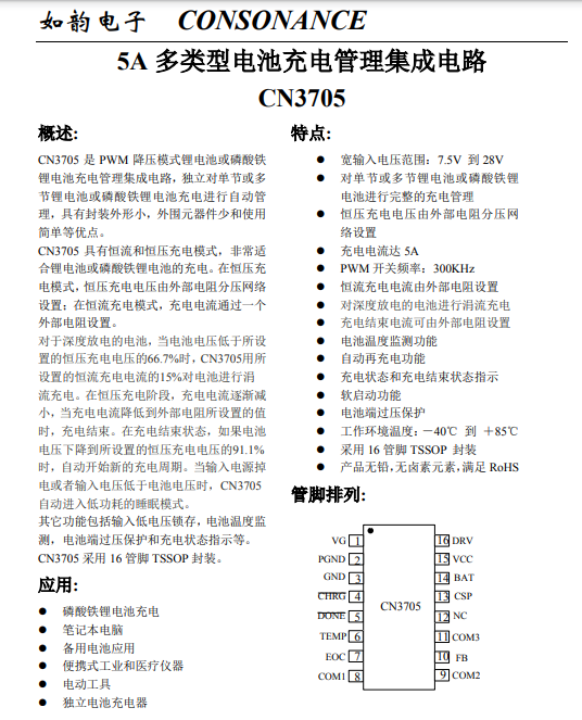 CN3705-TSSOP16-5A ͵س